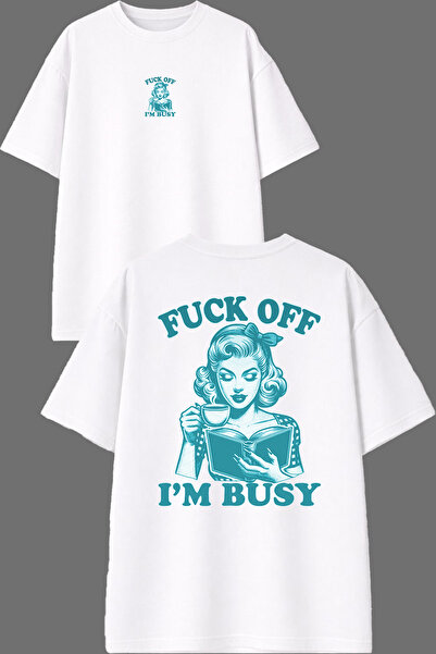 VSRN Σχέδιο  "Fck Off Im Busy " Μπλουζάκι με στάμπα μπροστά και πίσω, λευκό, ...