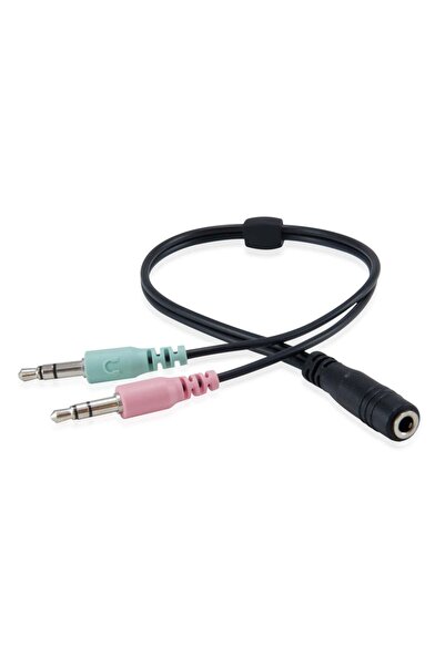 EQUIP Căști stereo cu fir cu microfon 2x3,5mm 1,80m negru