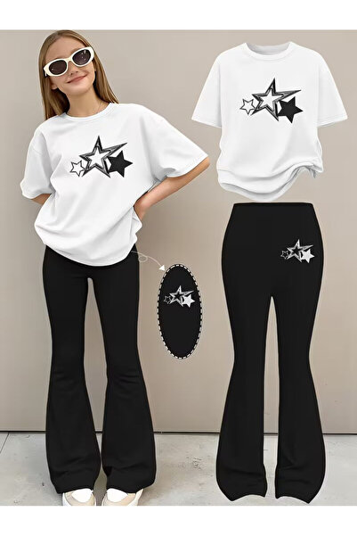 YUNAYT Set de pantaloni evazați și tricou spaniol pentru fete