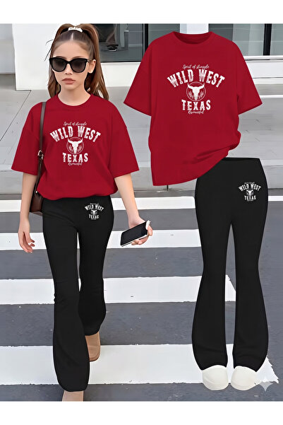 YUNAYT Set de pantaloni evazați și tricou spaniol pentru fete