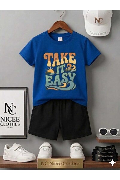 NC Nicee Clothes Tricou și pantaloni scurți de vară pentru copii, unisex (imp...