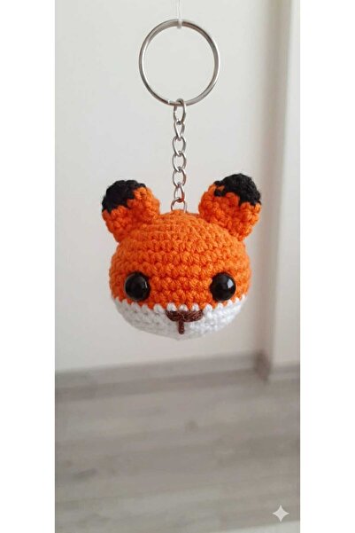 Amigurumi Turuncu Tilki Figürlü Çanta Ve Anahtar Aksesuarı