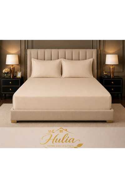 HULİA SOFT Set de lenjerie de pat Ranforce, dublu, Akfil (cearșaf elastic + 2...