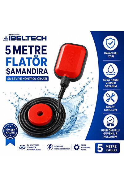 İBELTECH 5 Metre Flatör Şamandıra Su Seviye Kontrol Flatörü Pompa Flatörü