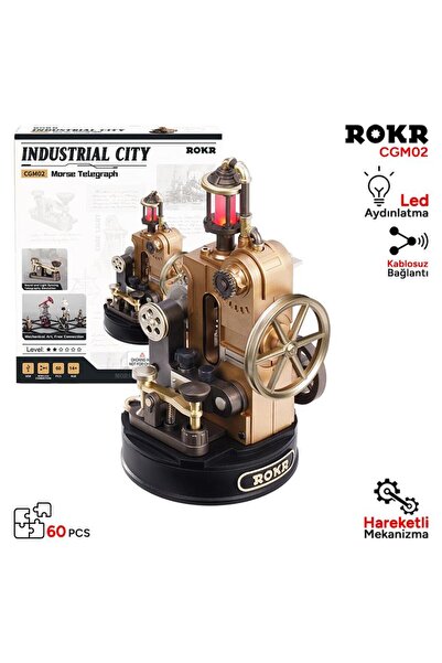 ROKR CGM02 Morse Telegraph DIY Mechanical 3D Puzzle Maket Model Seti 3D Model...