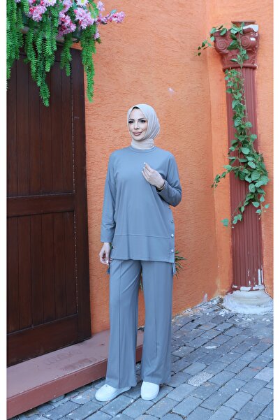 NİSUM MODA Modal Suit with Side Buttons