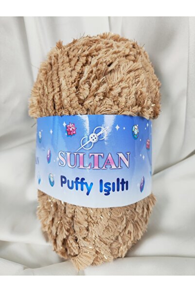 Sultan Puffy Işıltı Sütlü Kahve Fir de tricotat manual 100gr. 100 metri. (1 b...