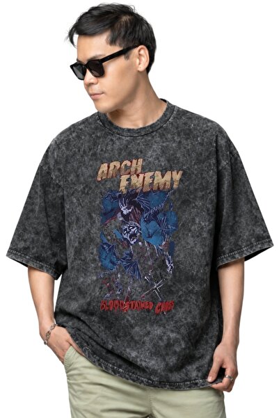 SEVBANO Arch Enemy Rock Metal Music Band Printed Unisex Oversize Vintage Wash...