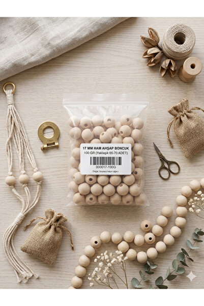 mihriay 14 mm Round Wooden Beads Raw 100 Gr