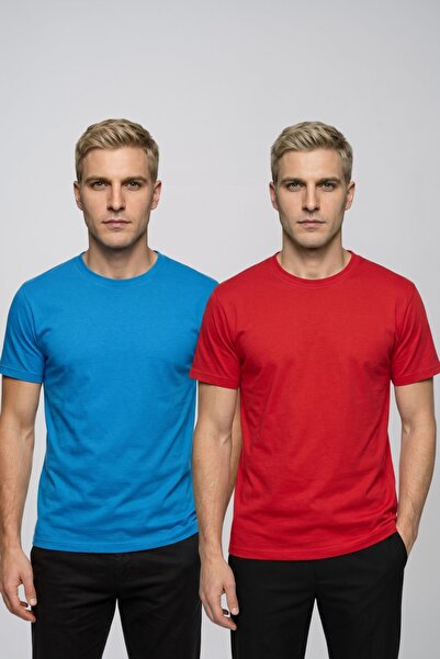 fevien Advantageous 2-Pack Men's Crew Neck Short Sleeve Basic T-Shirt Casual ...