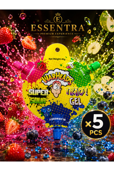 Essentra Home Warheads Super Sour Trio Gel 45 g – 5’li Paket Ekşi Jel Şeker, ...