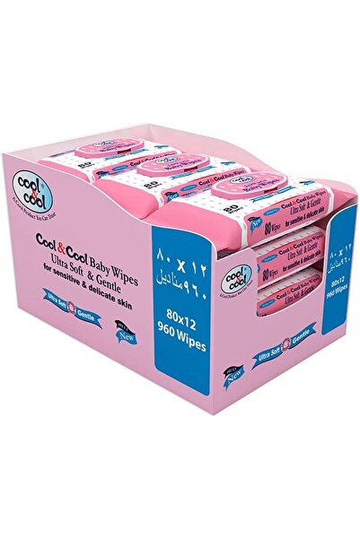 COOL & COOL Baby Wipes 80's (Pack of 12) - Alcohol Free,Paraben Free,Vitamin ...