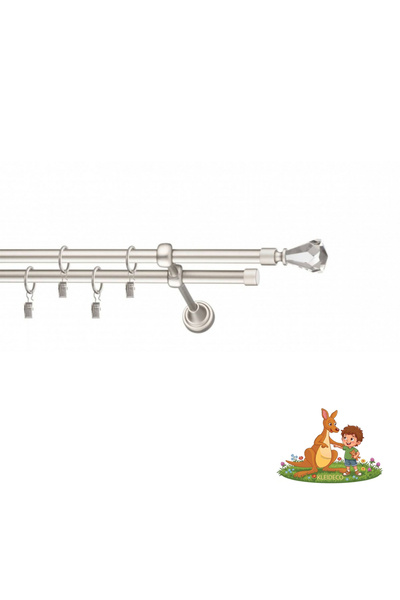 KLEIDECO Galerie dubla perdea Italia, Metal, Diametru 19mm, Capete Milazzo, 3...