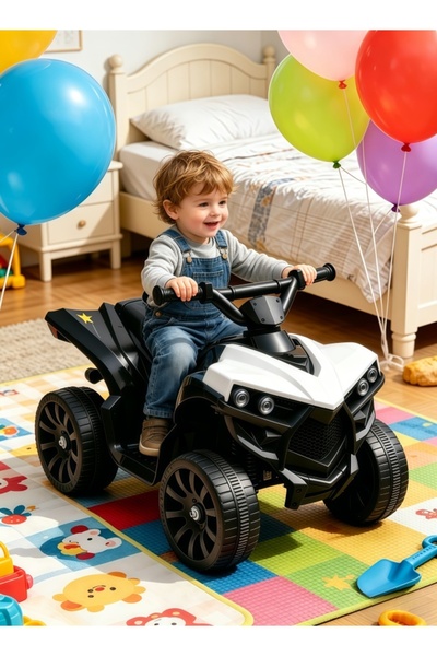 Bojasmiial Kids Electric ATV Ride-On Toy, 4-Wheeler Car with LED Lights, Smoo...