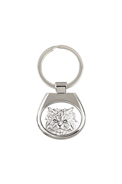 Art - Dog Art-Dog Breloc personalizat cu pisică persană – Pandantiv din metal...