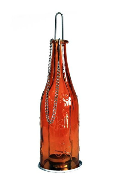 Ancient wisdom Amber Recycled Glass Lantern