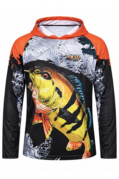 Oslo Balıkçı T-Shirt Kapüşonlu Orange Fish
