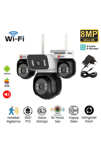O-KAM PRO Esvision Es-5804 Wifi 4 Lens Kamera - Adaptör Hediyeli