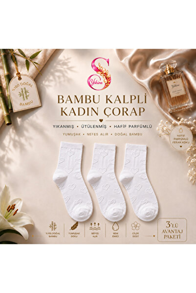 YSHINE Bambu Kalpli Kadın Çorap 3’lü Premium Kombin – Yumuşak Dokulu Parfümlü...