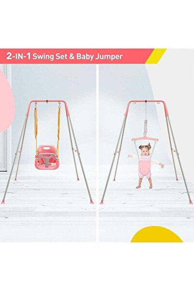 Arabest 2-in-1 Toddler Swing & Jumper, Indoor Outdoor Baby Swing Set for Ages...