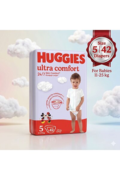 Huggies Scutece Ultra Confort Mărimea 5 (11–25 kg) – 42 bucăți, Confort pentr...