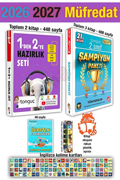Tonguç Yayınları 1'den 2'ye Hazırlık Seti 2026 Yaz Tatili 2. Sınıf Şampiyon P...