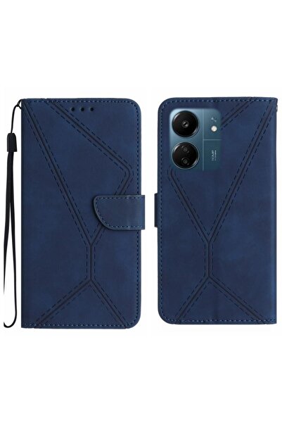 sscase Stitching Embossed Θήκη Πορτοφόλι Blue (Xiaomi Redmi 13C/Poco C65)