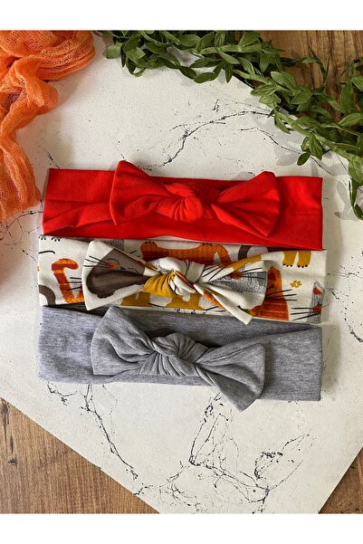 Miniko Butik Rabbit Ear Combed Cotton Baby Hair Band Set of 3