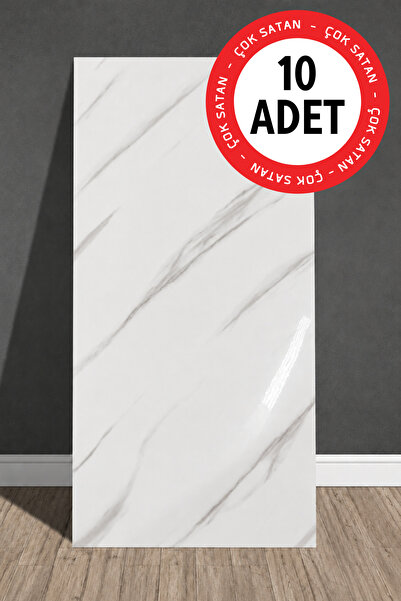 UKAB DEKOR 10 Adet 30x60 Cm Dekoratif Mermer Desenli Kendinden Yapışkanlı Duv...