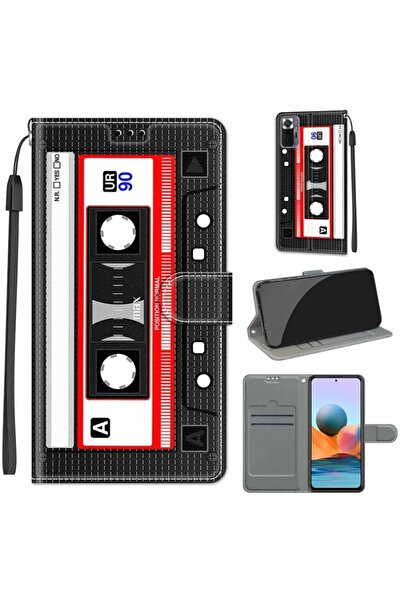 sscase Colored Drawing Θήκη Πορτοφόλι Black Red Tape (Xiaomi Redmi Note 10 Pro)