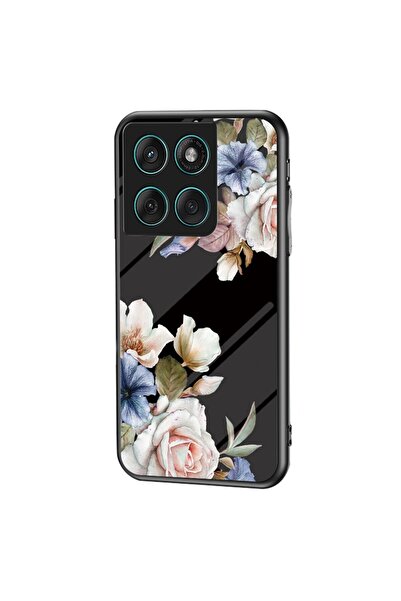 sscase Floral Σκληρή Θήκη με Τζάμι Black Flower (Motorola Edge 60 5G / Edge 6...