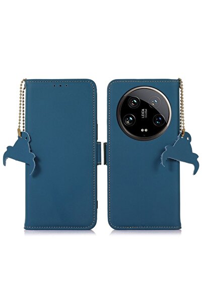 sscase Genuine Leather Θήκη Πορτοφόλι Blue (Xiaomi 14 Ultra 5G)