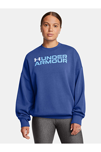 Under Armour Hanorac de damă Rival Fleece WordmarkOS Crew-BLU