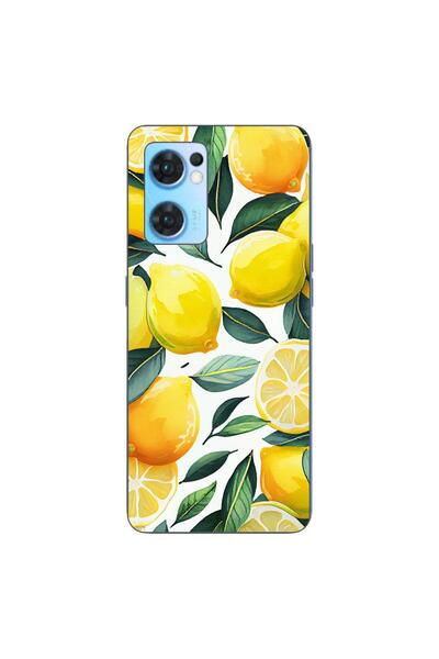 OEM Калъф, съвместим с Oppo Reno7 5G, силиконов гел TPU, модел с десен на лимони