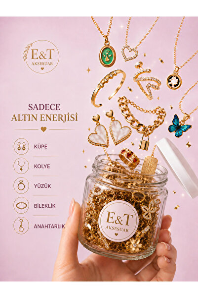 TekinAksesuar15 Altın kaplama takı kavanozu / 5 üründen oluşan gold renk fark...