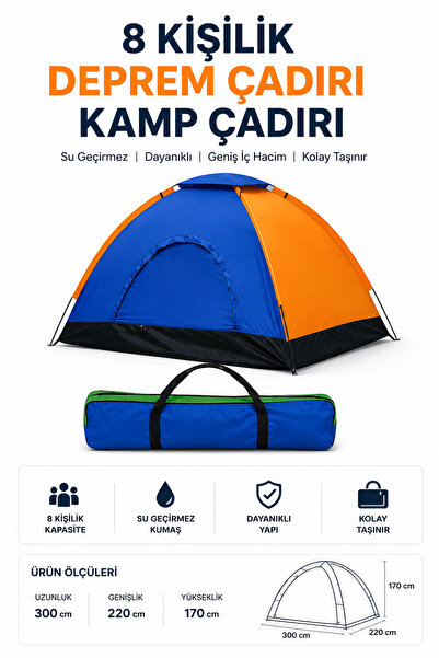 Yenilig 8 Kişilik Deprem Çadırı Tam Otomatik Su Geçirmez Kamp Çadırı Outdoor ...
