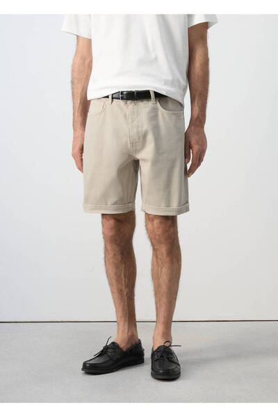 MANGO Man Slim fit kot bermuda şort