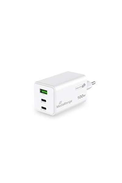 MediaRange Φορτιστής χωρίς καλώδιο GaN με θύρα USB-A και 2 θύρες USB-C, Παροχ...