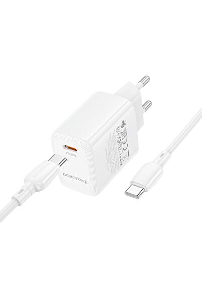 Borofone Φορτιστής με θύρα USB-C και καλώδιο USB-C σε USB-C, 20W Power Delive...