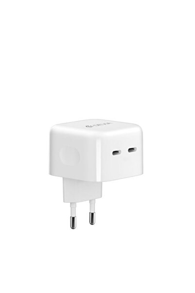 Devia Ασύρματος φορτιστής GaN με 2 θύρες εξόδου USB-C, Παροχή ισχύος 35W, Λευκός