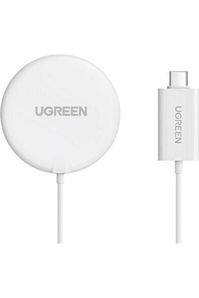 Ugreen Ασύρματος φορτιστής (Qi Pad) και Καλώδιο USB-C 15W Λευκά