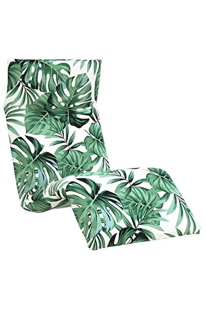 vidaxl Șezlong pliabil cu model de frunze 175x54x8,5cm țesătură Oxford