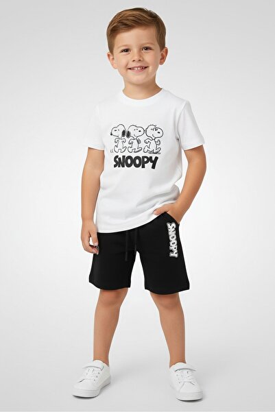 PEANUTS Toddlers Boy 2Pcs Graphic Print Top And Shorts Set, Multicolor