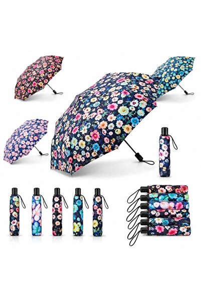 Issa Floral Folding Umbrella 52x95cm, with Automatic Button