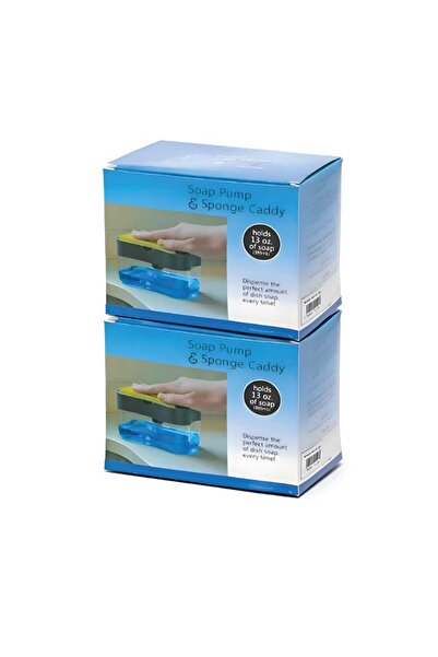 DAT 2-in-1 Soap Dispenser Pump & Sponge Holder, 2 pcs, Assorted