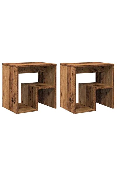 vidaxl Noptiere, 2 buc, lemn învechit, 40x30x40 cm, lemn prelucrat