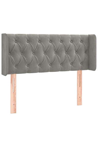 vidaxl Light grey winged headboard 93x16x78/88 cm Velvet