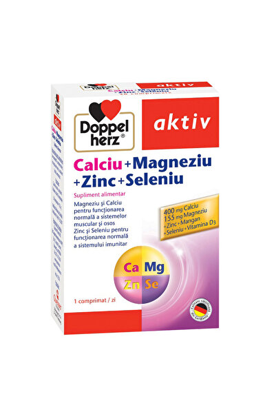 doppel herz DOPPELHERZ AKTIV supliment alimentar CA+MG+ZN+SE, 30 tablete + 10...