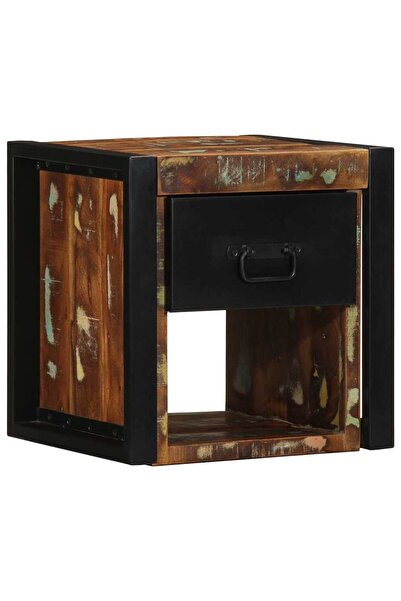 vidaxl Noptiera multicolor 40x35x40 cm lemn masiv recuperat