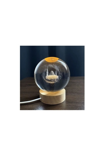 Generic 3D Engraved Allah (God) 8cm Big Crystal Ball Lamp - Islamic Religious...